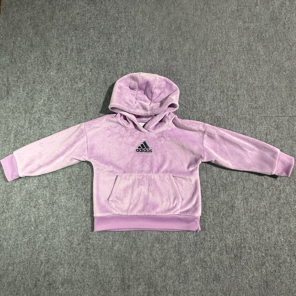 adidas Toddler 3T Purple Fleece Hooded Pullover Sweater w/ Pockets